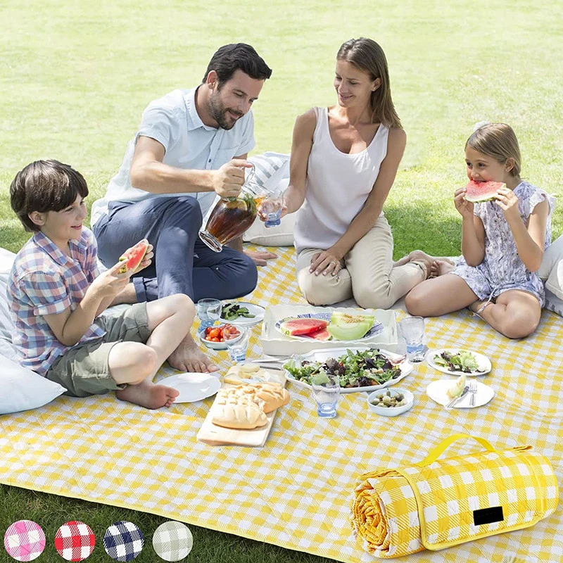 Ultrasonic Quilted Wholesale Outdoor Large Portable Foldable Sand Proof Custom Recycled Waterproof Picnic Blanket Camping Mat