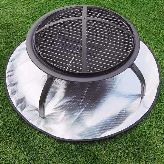 Customized Round Amazon Hot Sale Outdoor Lawn & Deck Protector Fireproof Grill Fiberglass Camping BBQ BBQ Floor Mat
